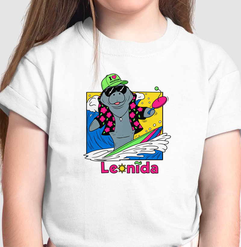 Camiseta Infantil GTA 6 Jason – Leonida Surf com Peixe Boi / Manatee - Camiseta Infantil