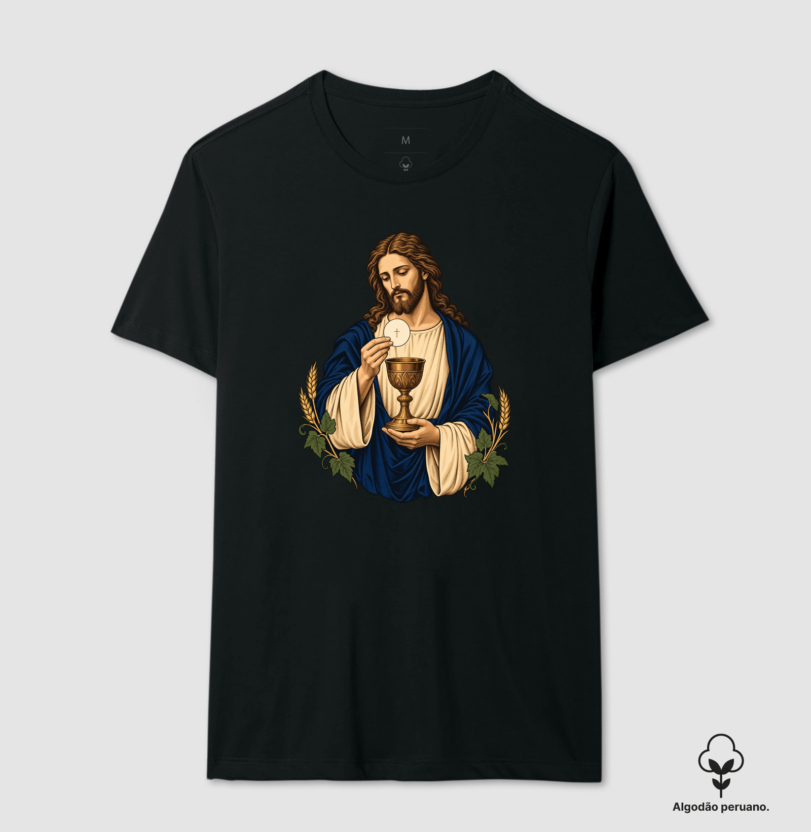 Cristo Eucarístico - Cristo Vivo - Camiseta Algodão Peruano