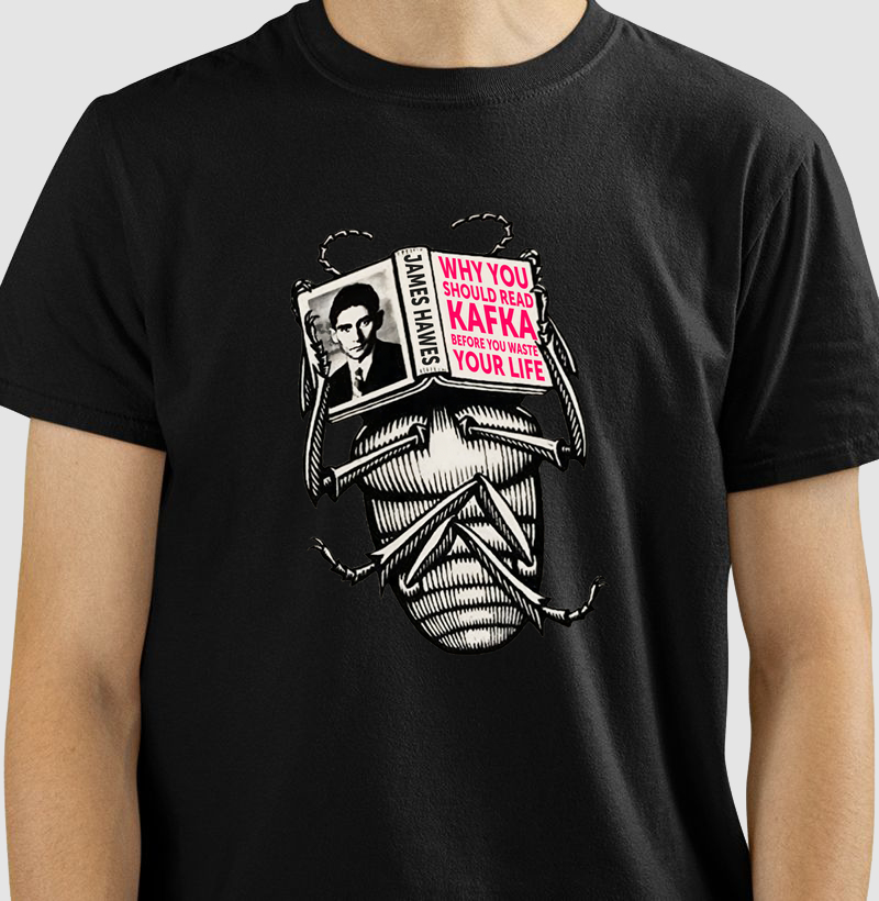 Camiseta Barata lendo Kafka