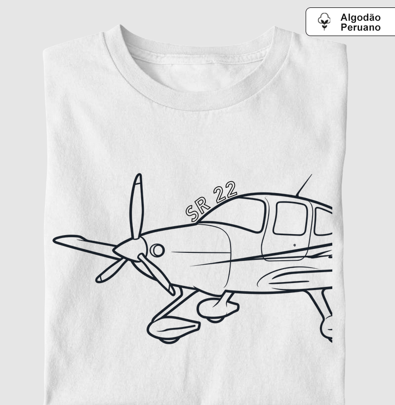 Cirrus SR22 - Side View - Camiseta Algodão Peruano