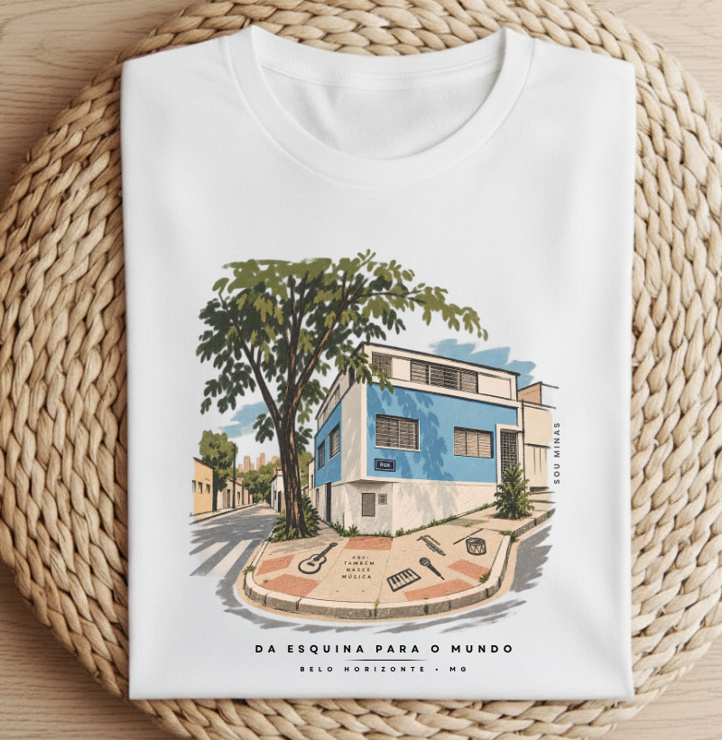 Camiseta Da Esquina Pro Mundo | Música de Minas | Memória das Gerais