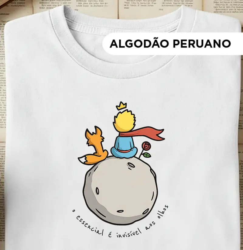 Camiseta Algodão Peruano- Pequeno príncipe