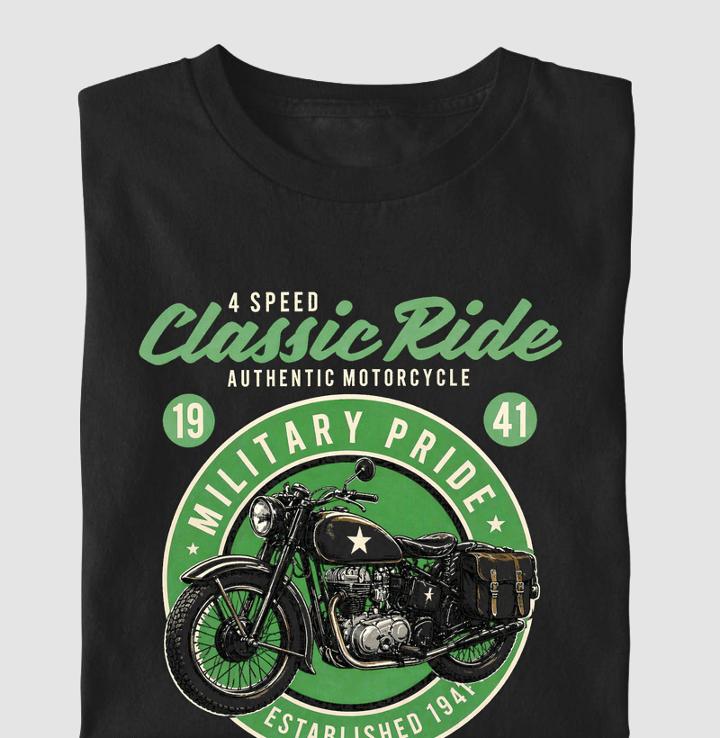 Camiseta Military Vintage Motorcycle