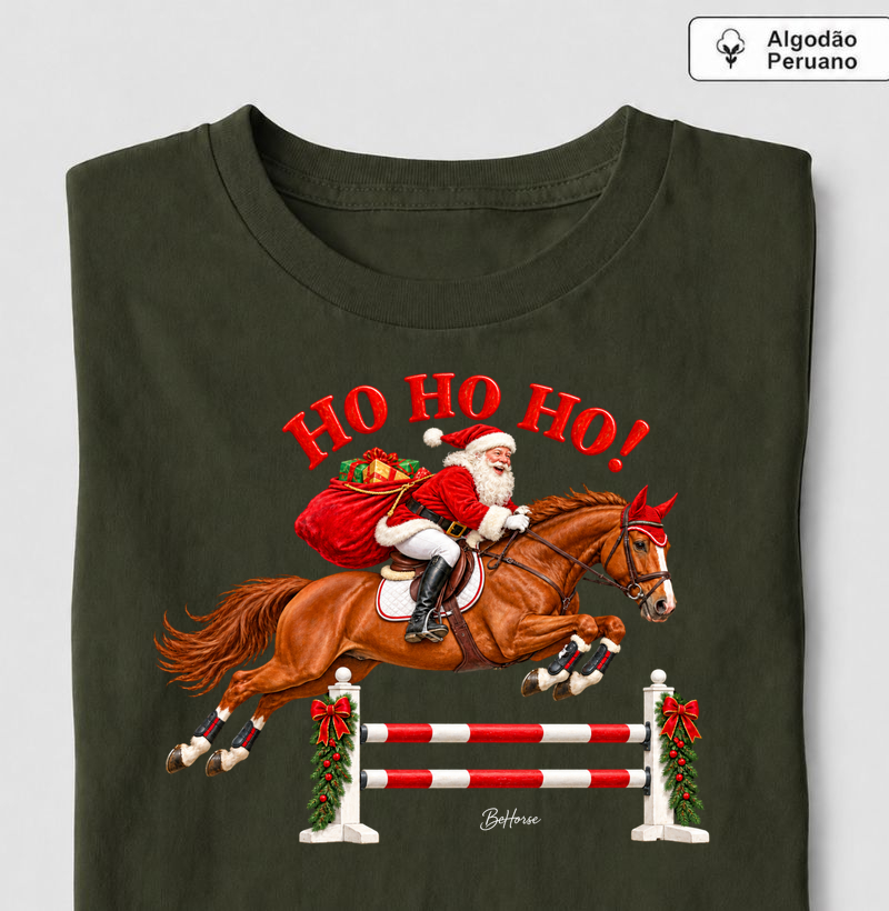 Papai Noel Equestre  PREMIUM  - Camiseta Algodão Peruano