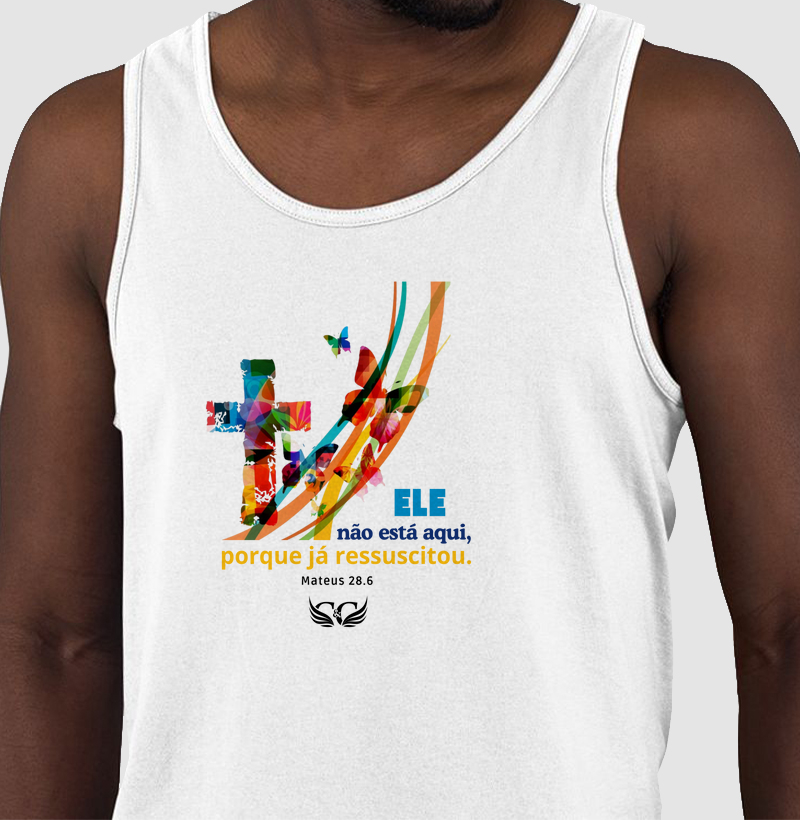 Camiseta Regata  Ele não está aqui.