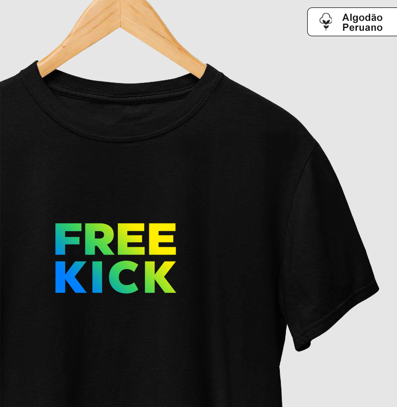 CAMISETA ALGODÃO PERUANO FREE KICK CORES BRASIL