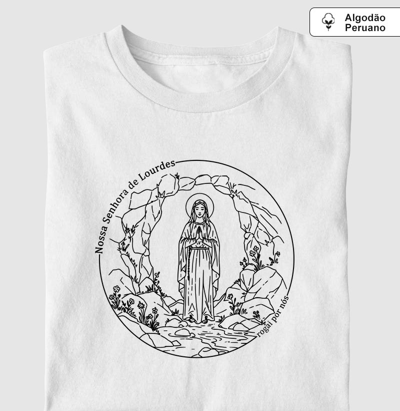 Nossa Senhora de Lourdes Minimalista - Algodão Peruano