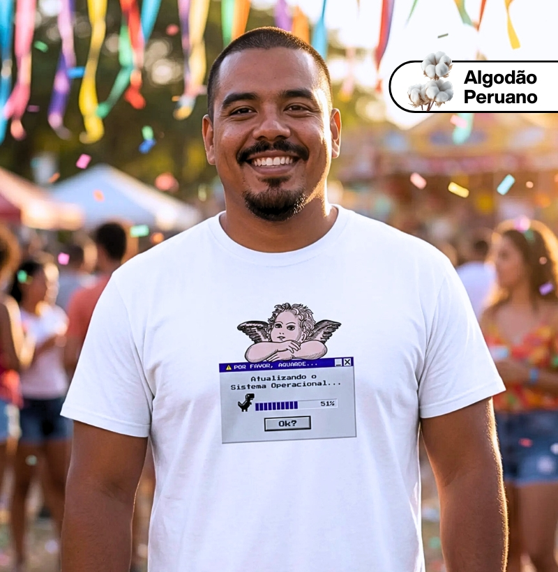 Camiseta⚙️Atualizando 51%...👼🏼 (Masc./Fem.)