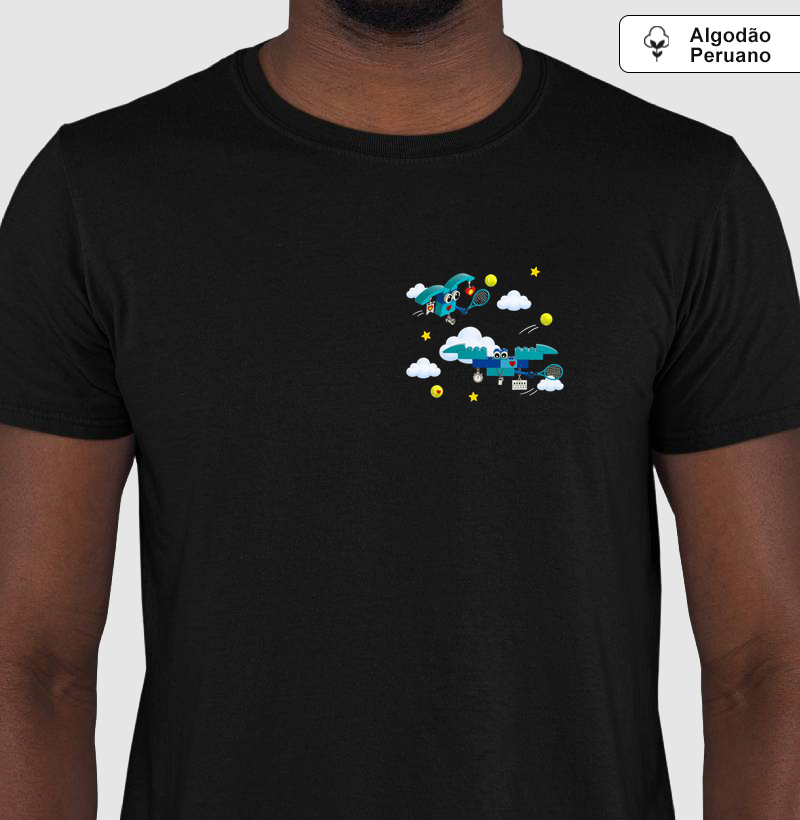 Gentilício e Burublinho tenistas  Menor - Os Bichos da Dona Öta - Camiseta Algodão Peruano