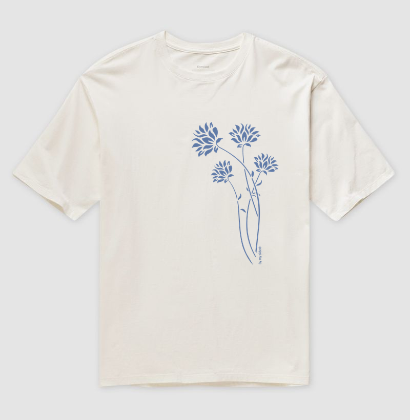 Flores Azuis Delicadas - Oversized