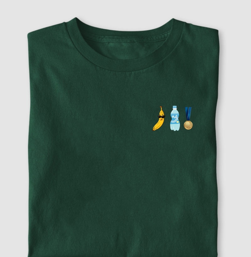 Só pela água, banana e medalha.