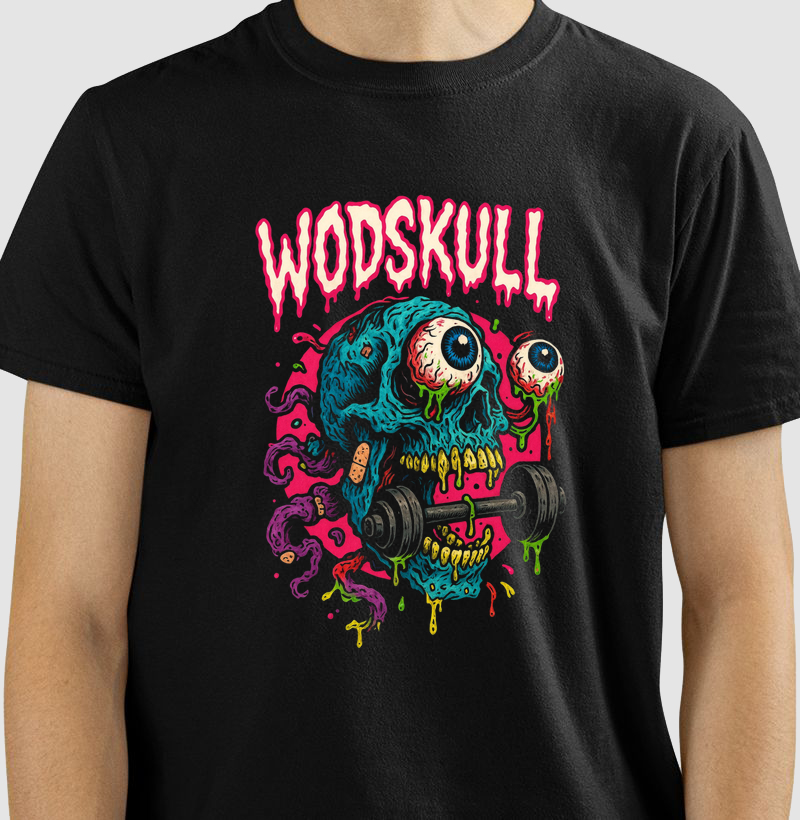 Camiseta Wodskull Barbell Skull