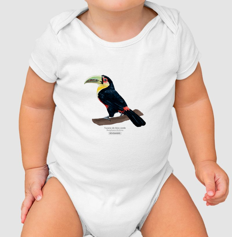 Aves do Brasil - Tucano-de-bico-verde - Body Infantil