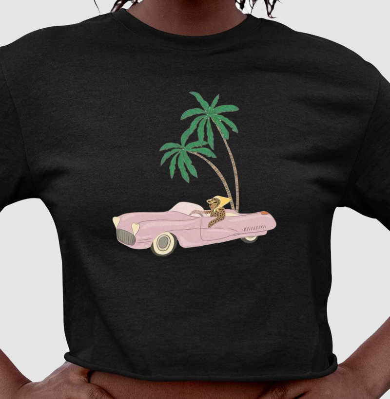 Ela, o carro e o coqueiro