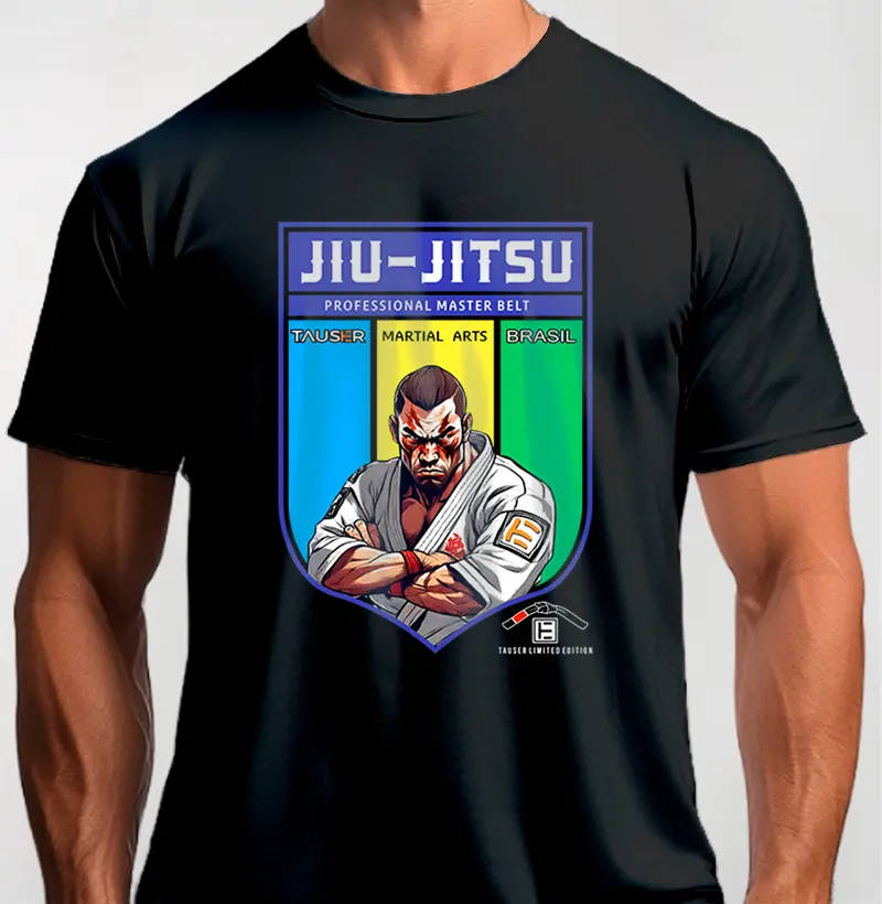 Camiseta malha 100% algodão, estampa jiu jitsu Professional