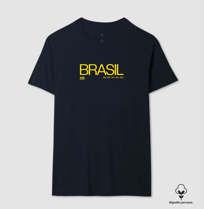 CAMISETA ALGODÃO PERUANO FREE KICK BRASIL TÍTULOS