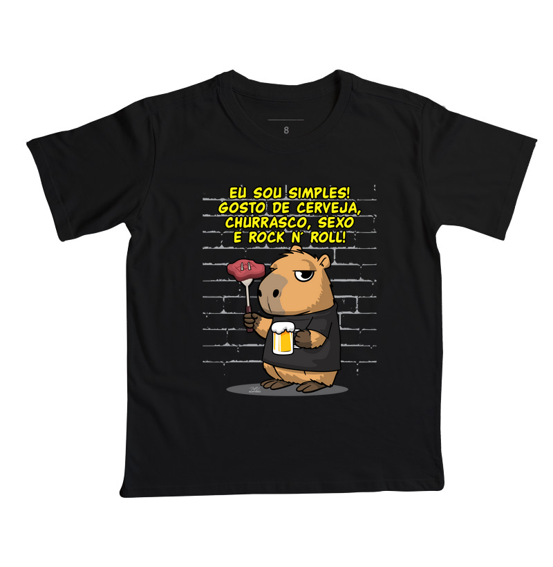 Camiseta Capivara rock simples - Camiseta Infantil