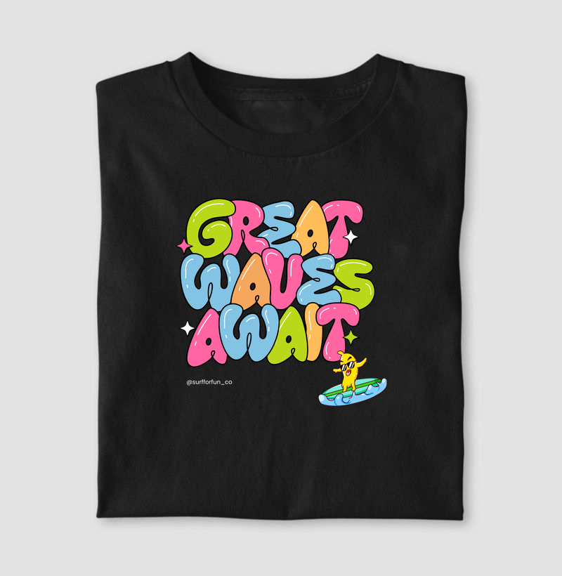 Great waves a wait - Camiseta