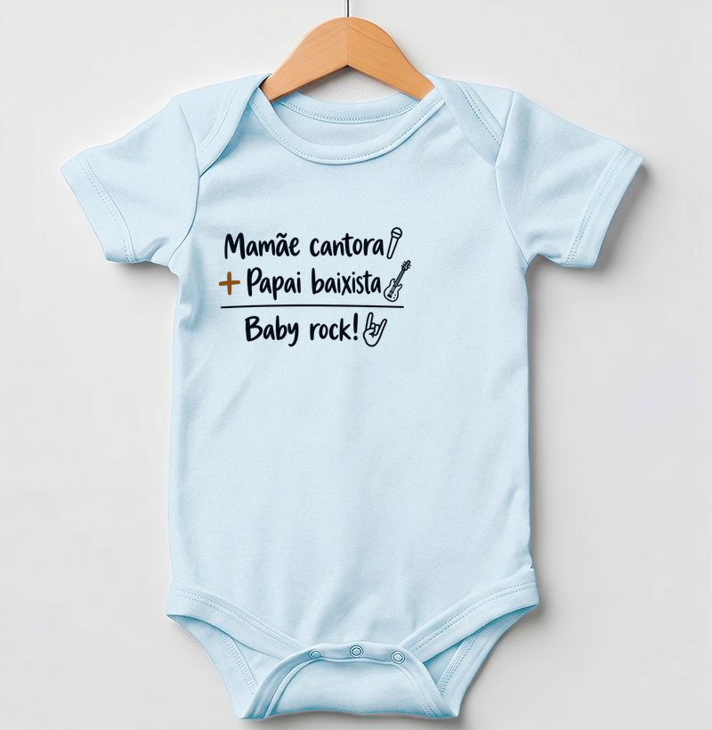 Mamãe Cantora + Papai Baixista = Baby rock - Body Infantil