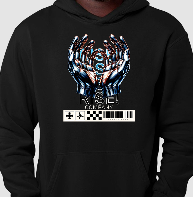 Hoodie Moletom Rise! Streetwear Estampa Premium Unissex – Moda Urbana