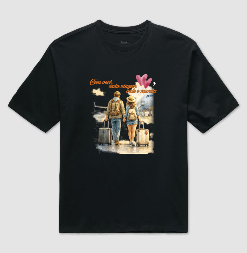 Camiseta Estampa Casal no Aeroporto | Excursionista