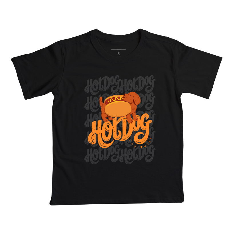 Camiseta Infantil Dog Pulse Hot Dog - Dog Tradicional