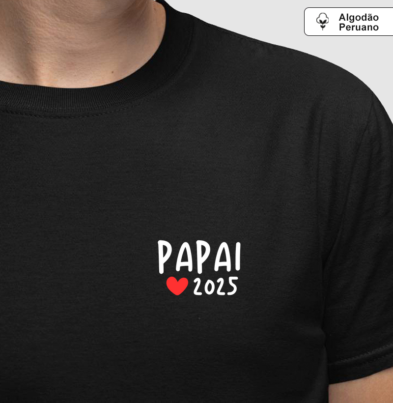 Papai 2025 - coração vermelho (minimalista) (algodão peruano)