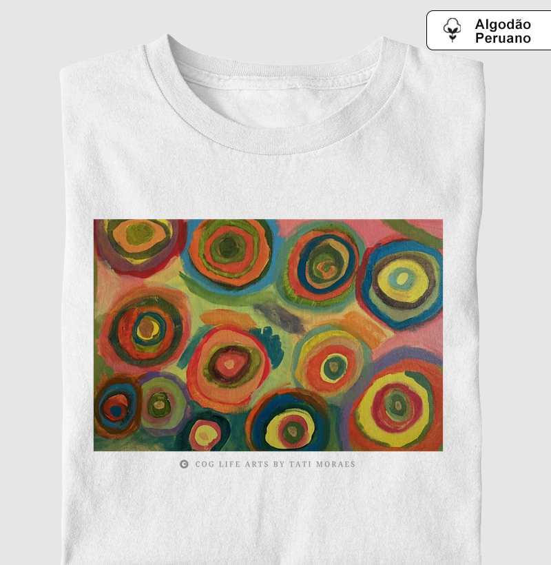 Camiseta Adulto Branca Espirais by Tati Moraes