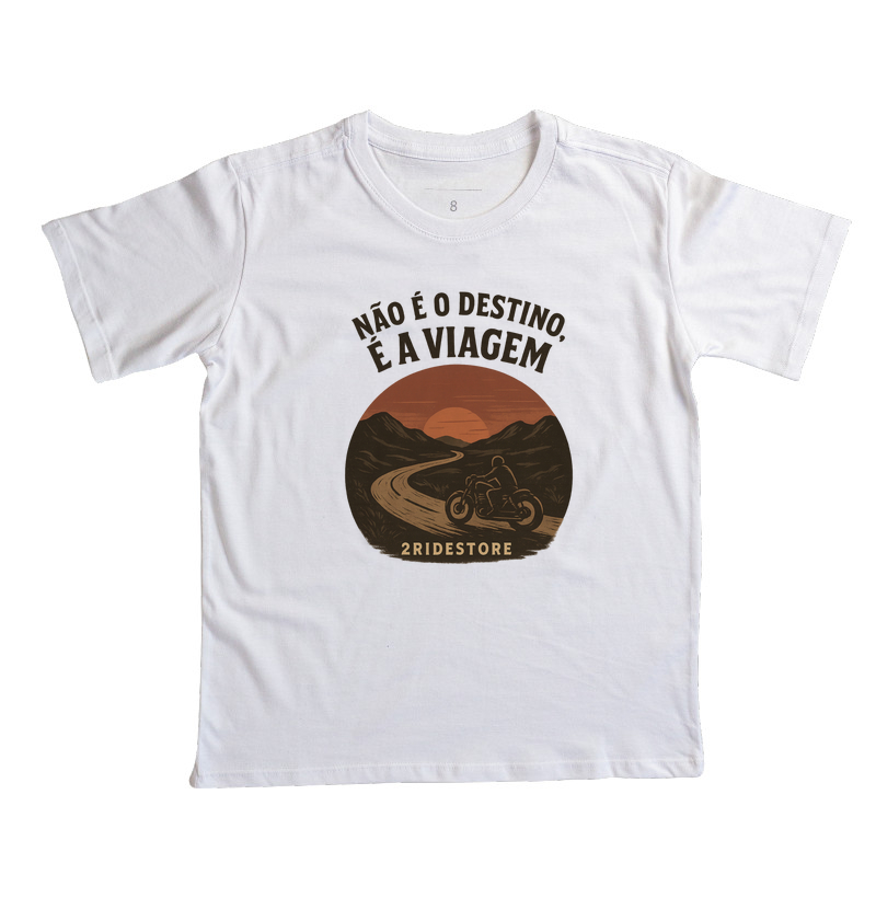 Camiseta Infantil Motociclista não é o destino é aviagem