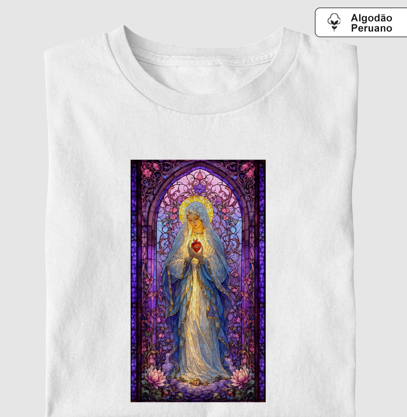 Maria em vitral - algodão peruano