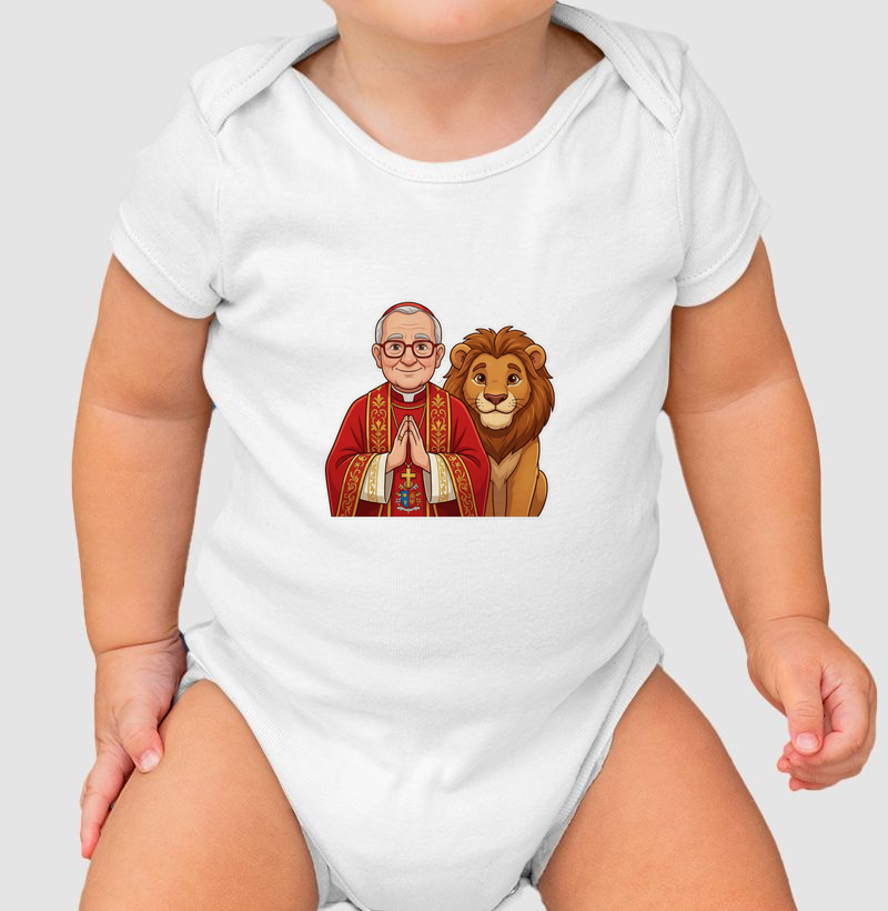 Body Infantil Papa Leão