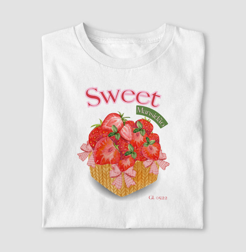 🍓 T-shirt Sweeat - Coleção Doce Fruto 🍓