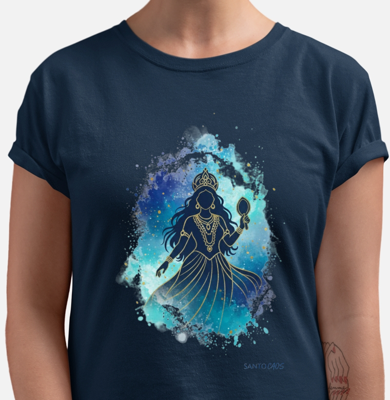 Camiseta Iemanjá - Rainha do Mar (Aquarela).