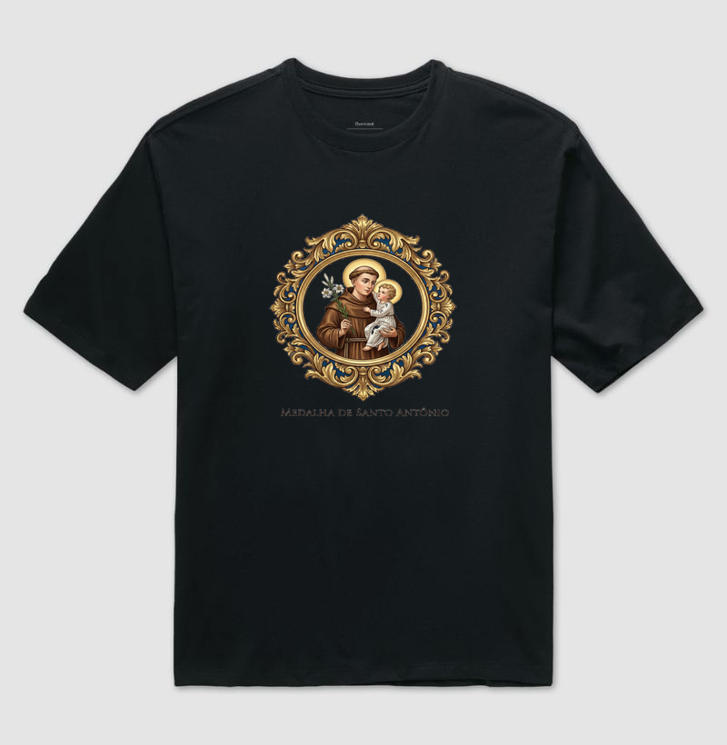 Medalha de Santo Antônio - Camiseta Oversized