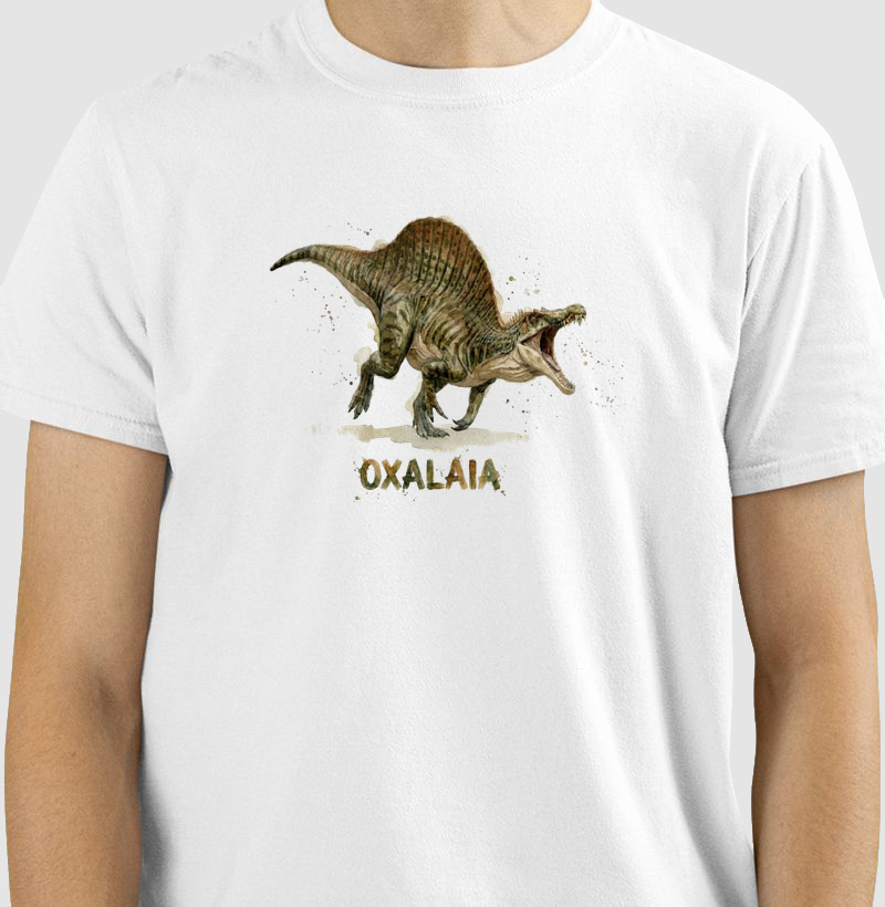 Camiseta Dinossauro Oxalaia Rugido Furioso Algodão Premium Dinoloco