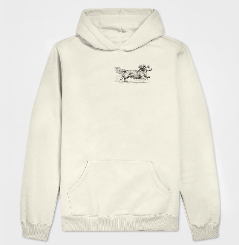 Dachshund Pelo Longo - Desenho - Hoodie Moletom