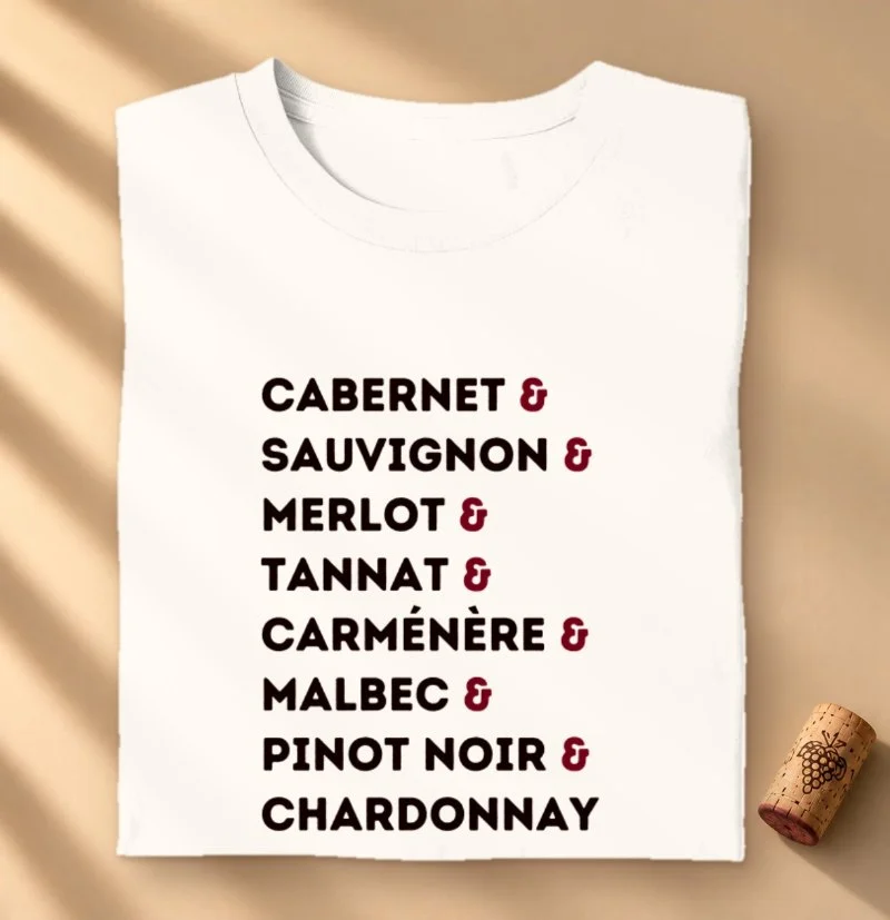 Camiseta Vinho - Nome das Uvas
