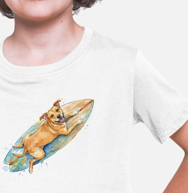Cachorro Surfista - Camiseta Infantil