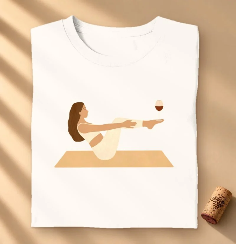 Camiseta Yoga & Vinho