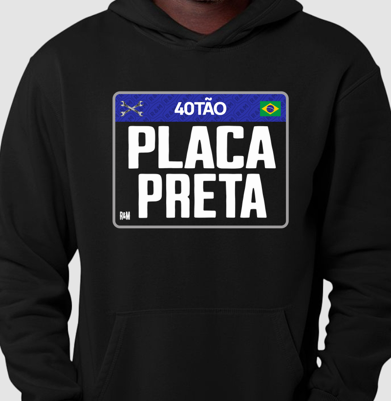 40tão Placa Preta