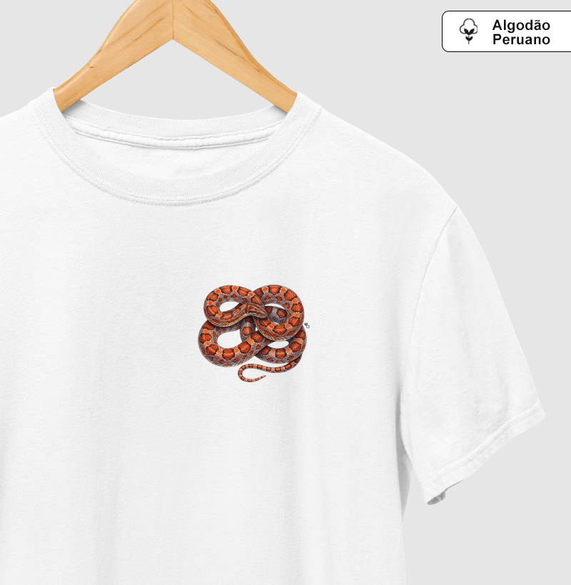 Répteis - Mini - Jibóia-arco-íris da Caatinga - Algodão Peruano - Camiseta Algodão Peruano