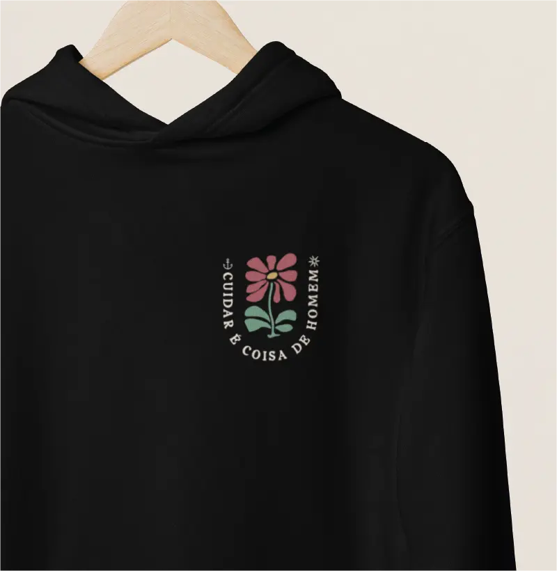 Cuidar é coisa de homem [cor] [Hoodie Slim] | Homem Paterno 