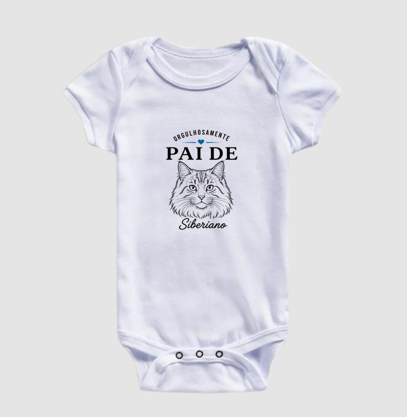 Orgulhosamente Pai de Siberiano - Body Infantil