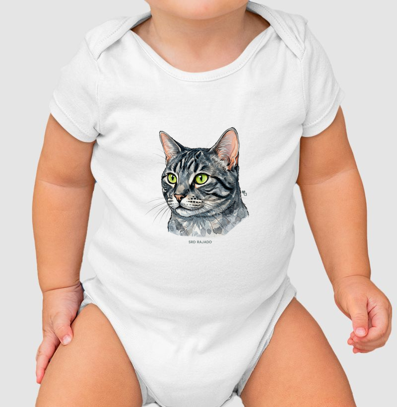Gatos - SRD Rajado - Body Infantil