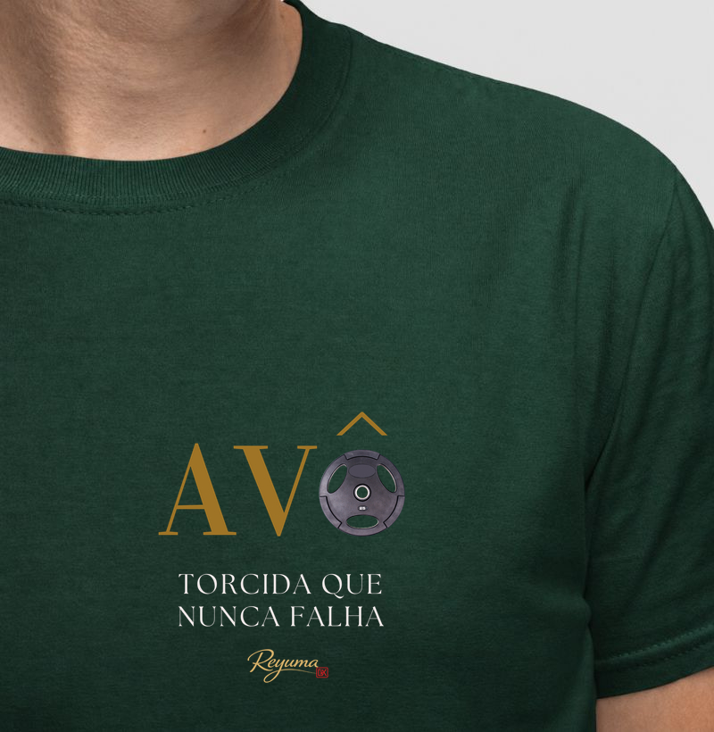 Camiseta Masculina, Feminina, Babylook e Unissex Crossfit/Musculação “Avô Torcida que nunca falha" – Avô – 100% algodão