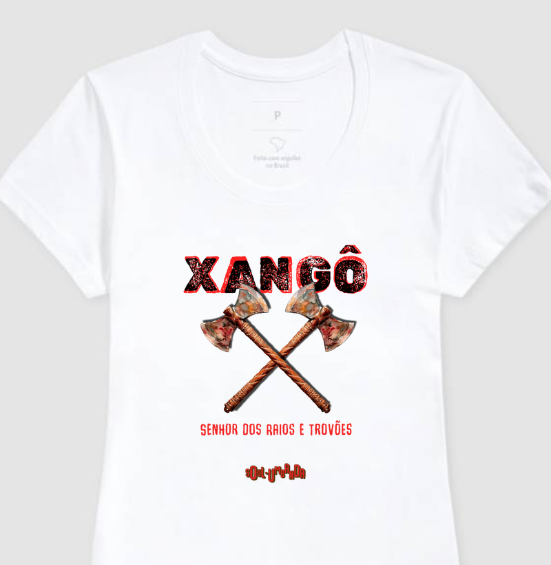 camiseta XANGÔ senhor dos raios e trovões feminina