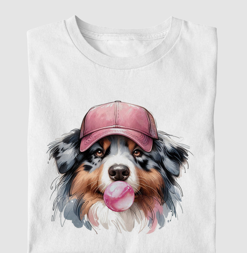 Australian Shepherd Boné e Chiclete