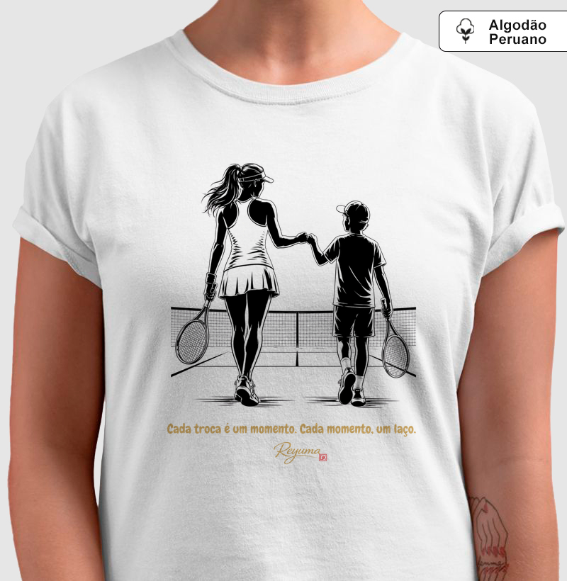 Camiseta Algodão Peruano - Cada troca é um momento -Mãe e  Filho 
