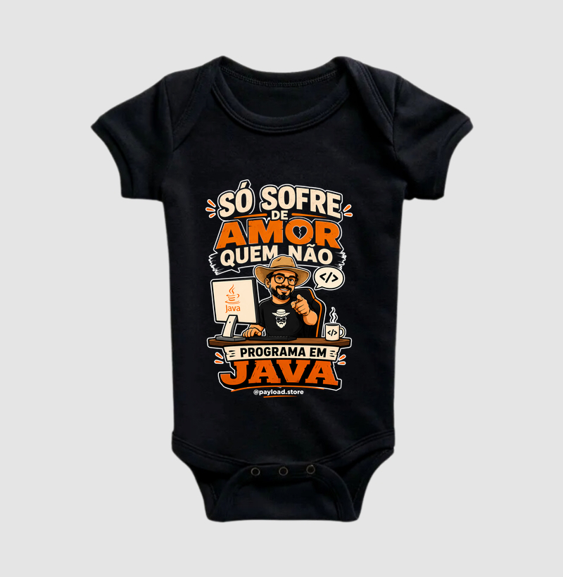 Só Sofre de Amor Quem Não Programa em Java (Dark Mode)— Coleção Matuto Programador