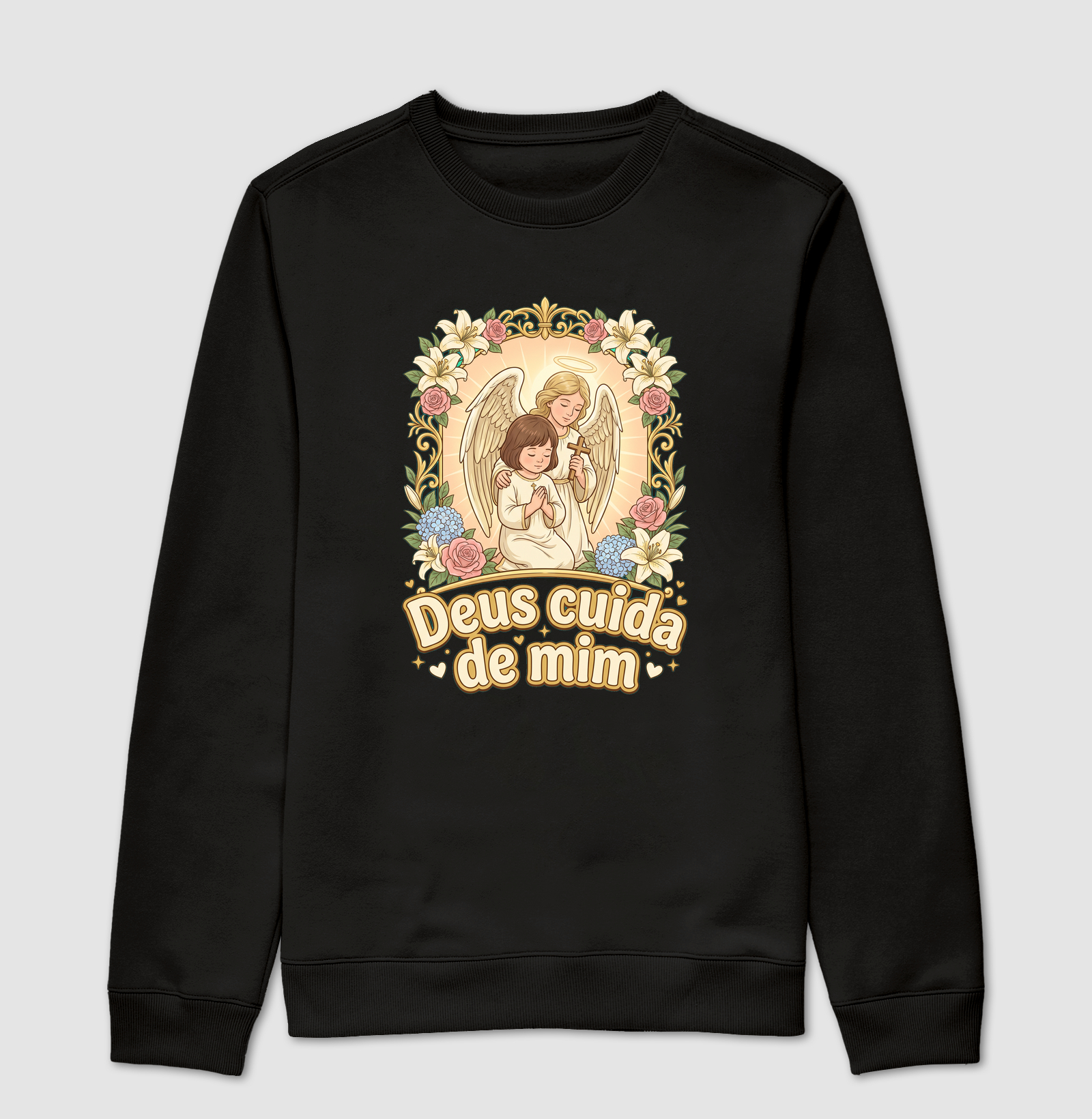 Deus cuida de mim - Suéter Moletom